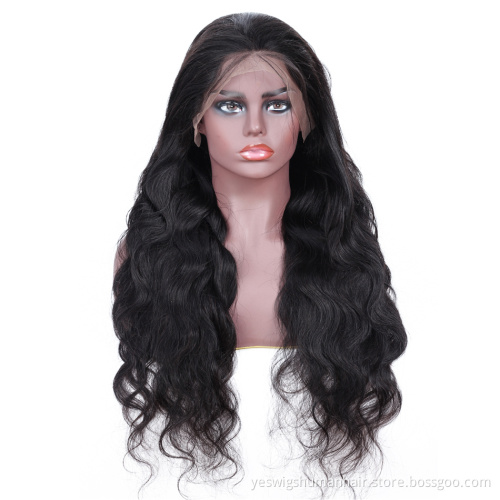 Hot Selling Bouncy And Wavy Peruvian Human Hair Lace Front Wig 13X4 13X6 Transparent Frontal Lace Wigs For Black Women Body Wave